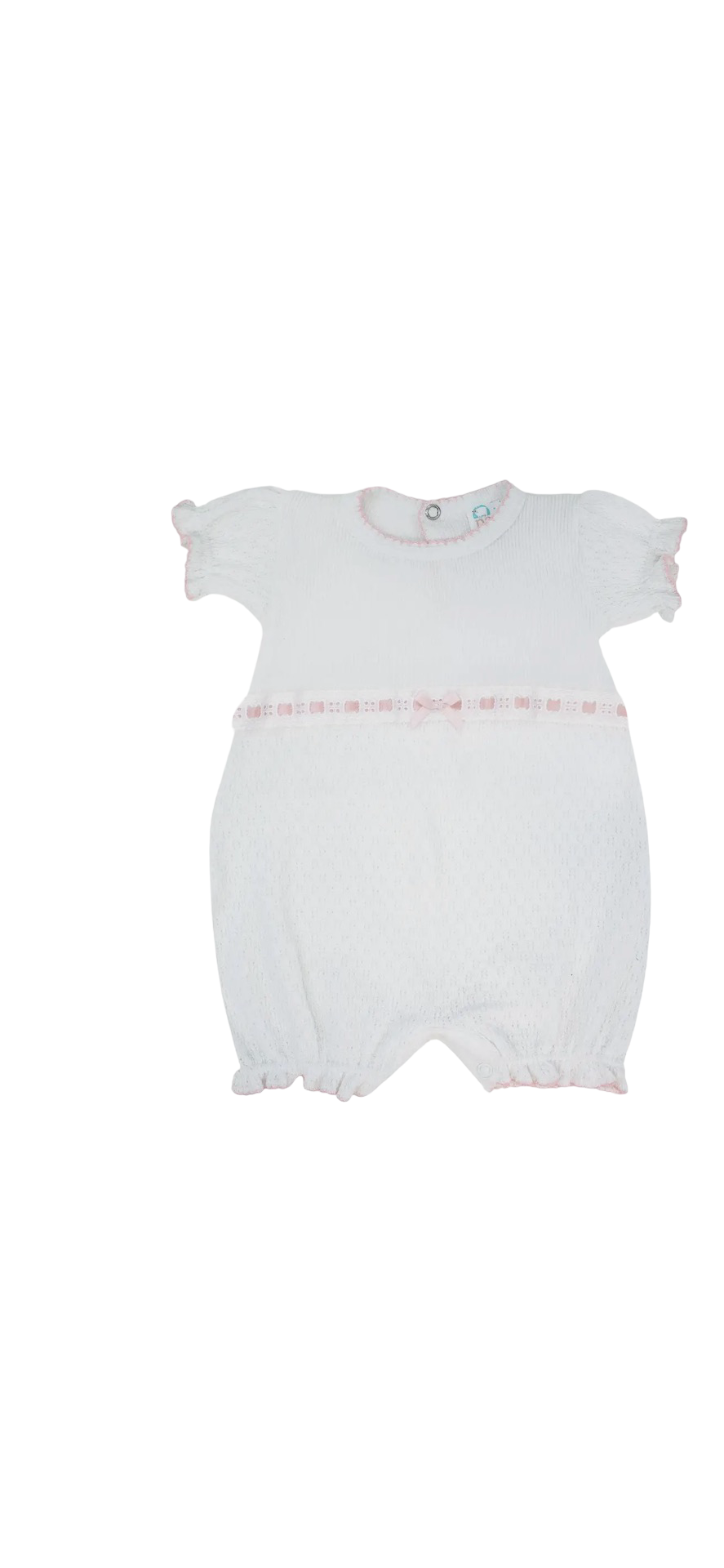 Baby Faulk Registry Paty Bubble with Pink Eyelet Trim