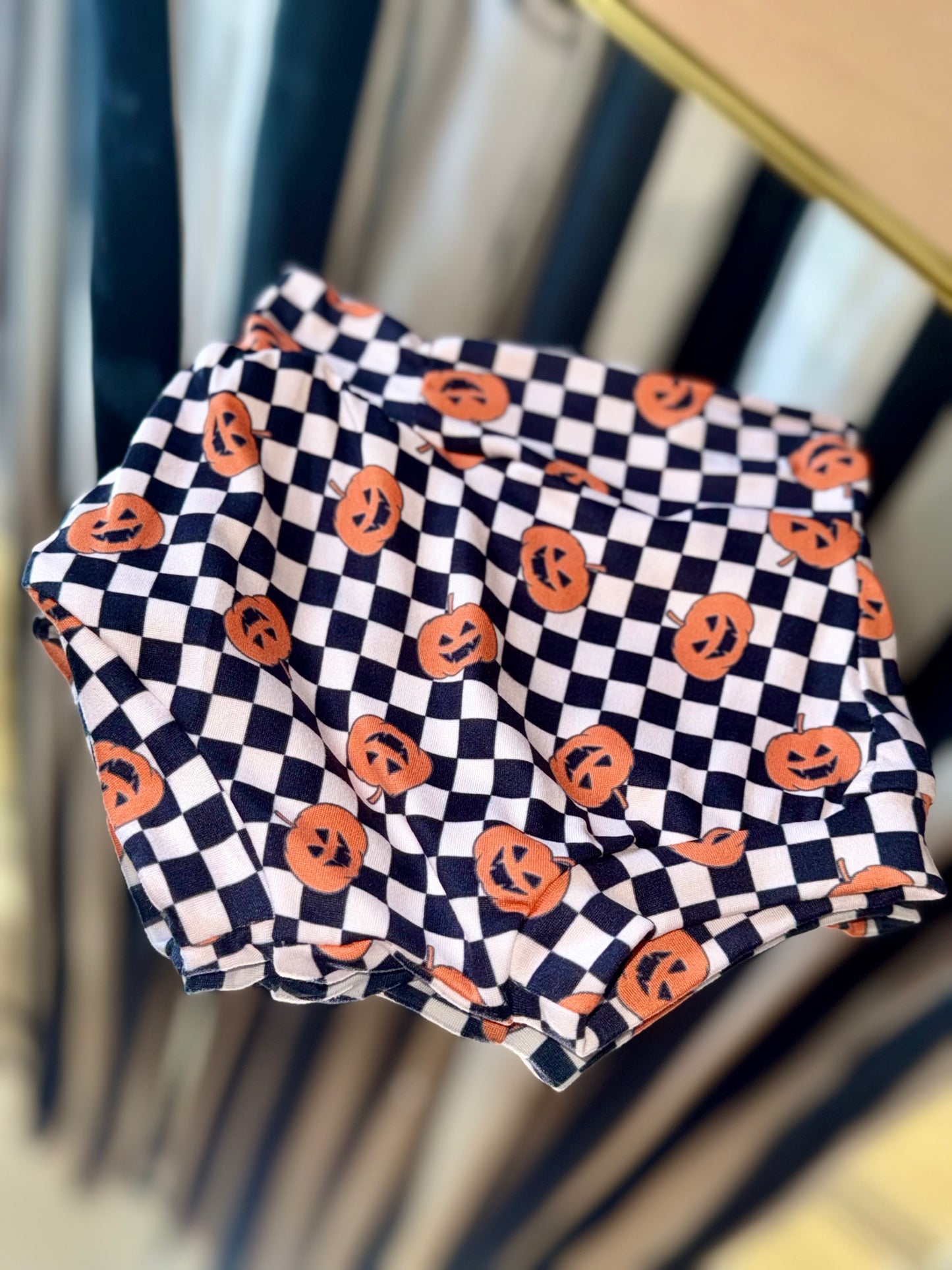 Halloween Pumpkin Checkered Bloomers