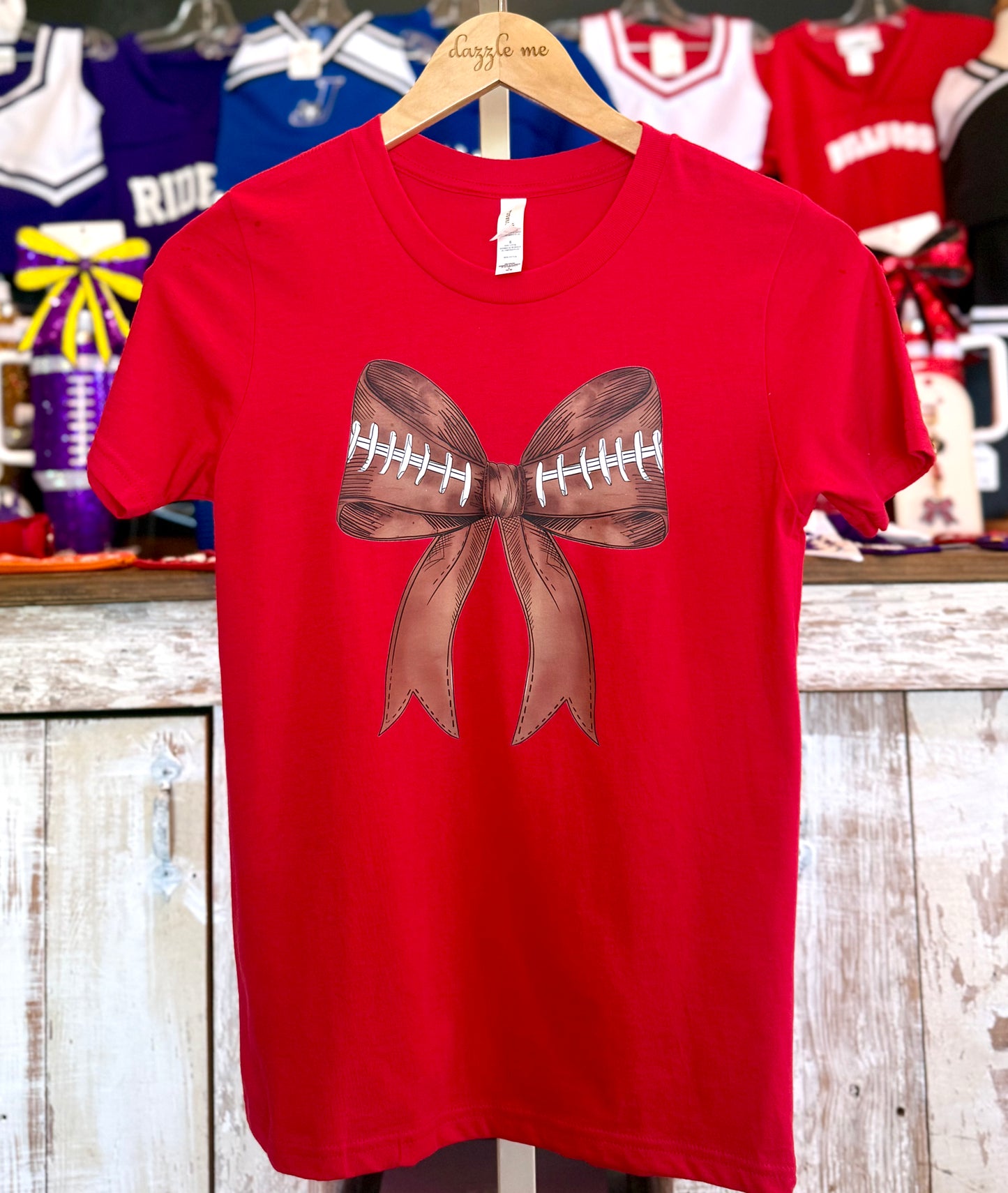 Red Coquette Football Tee