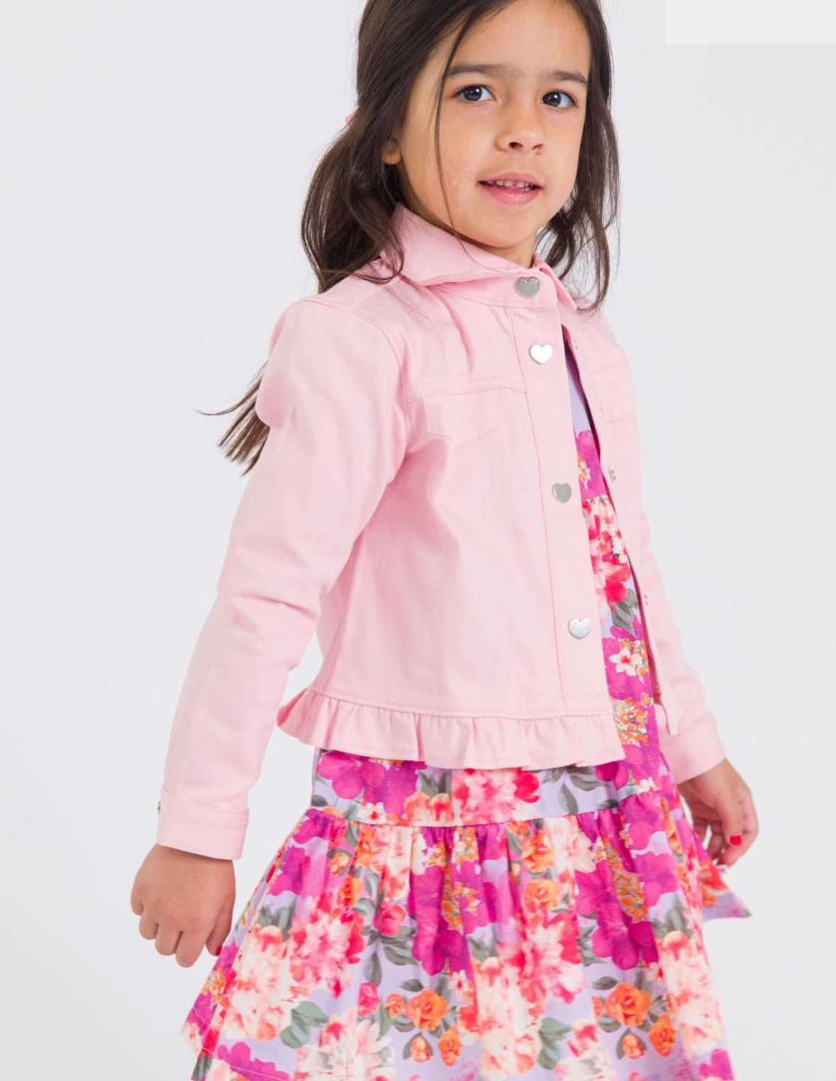 Ruffle Butts Pink Stretch Denim Ruffle Jacket