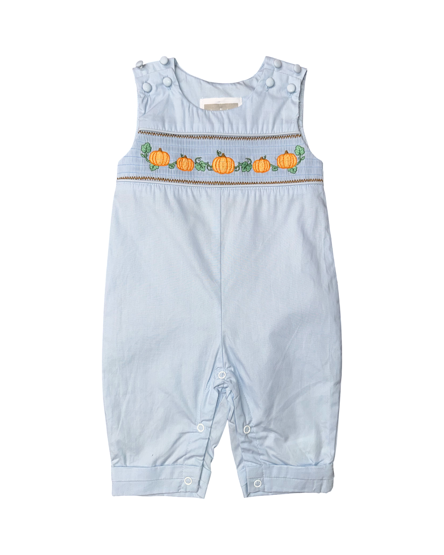 Lil Cactus Boys Thanksgiving Blue Jon Jons with Pumpkins