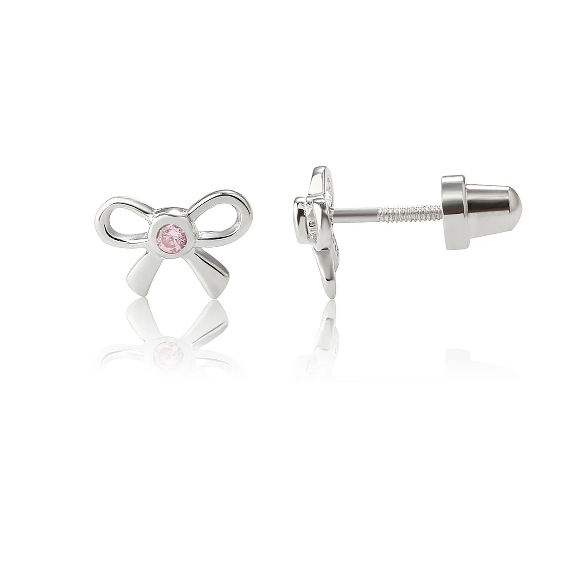 Cherished Moments Pink Bow Earrings