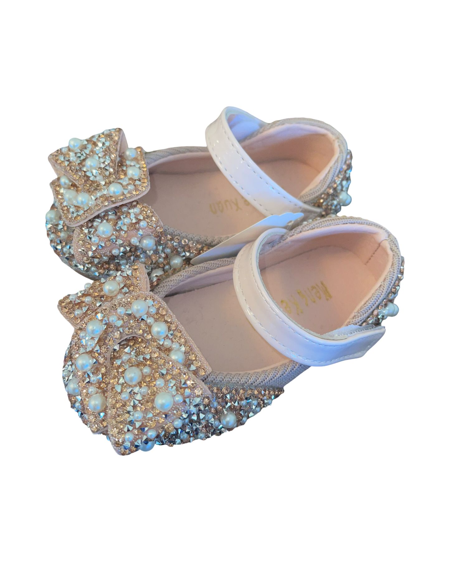 Pink Rhinestones and Pearls Closed Toe Flats