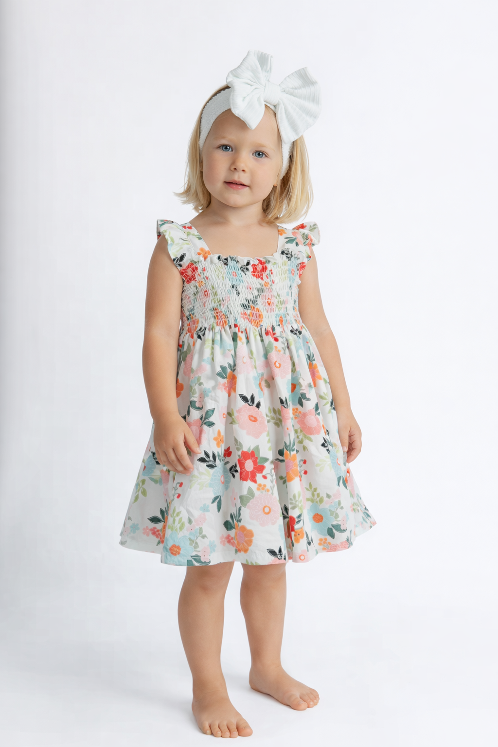 Elle & Mily Cottage Blooms Smocked Twirl Dress