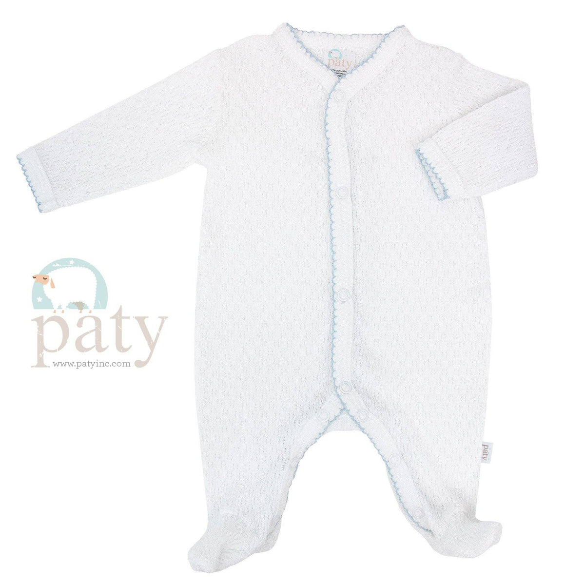 Tucker Lewis Gibbo Registry Paty Knit Footie: Newborn / Blue