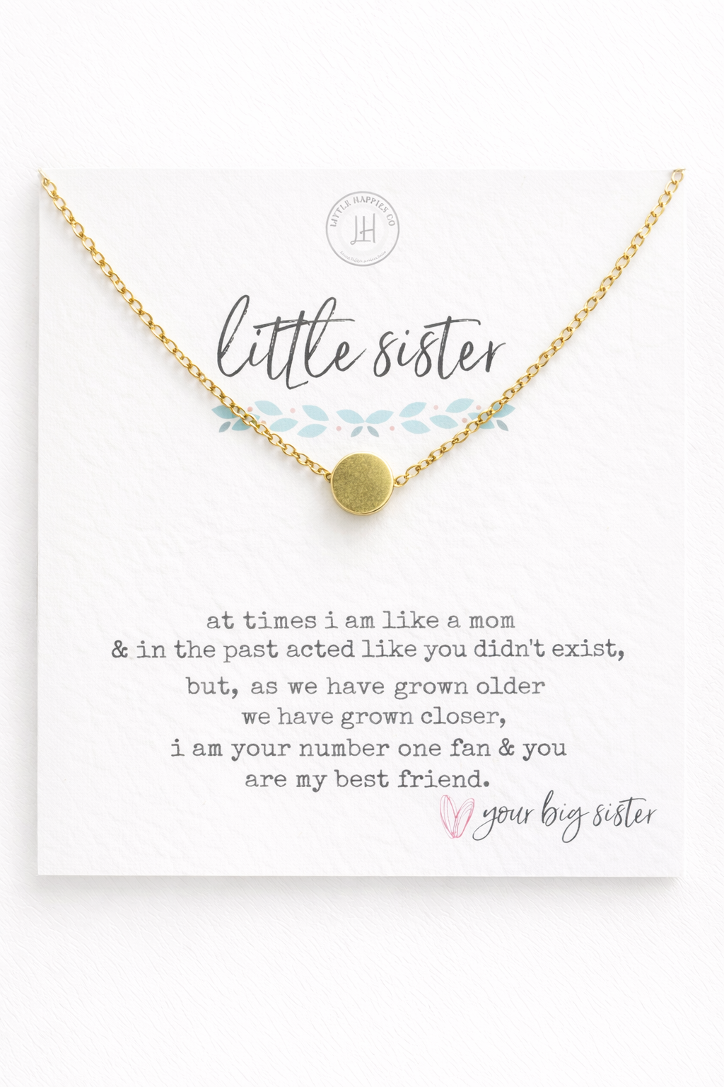 Little Happies Co. LIttle Sister Necklace in Gold