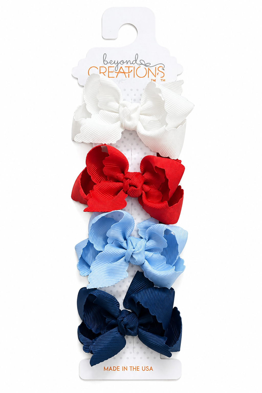 Beyond Creations 4PK Scalloped Mini Clip Bows