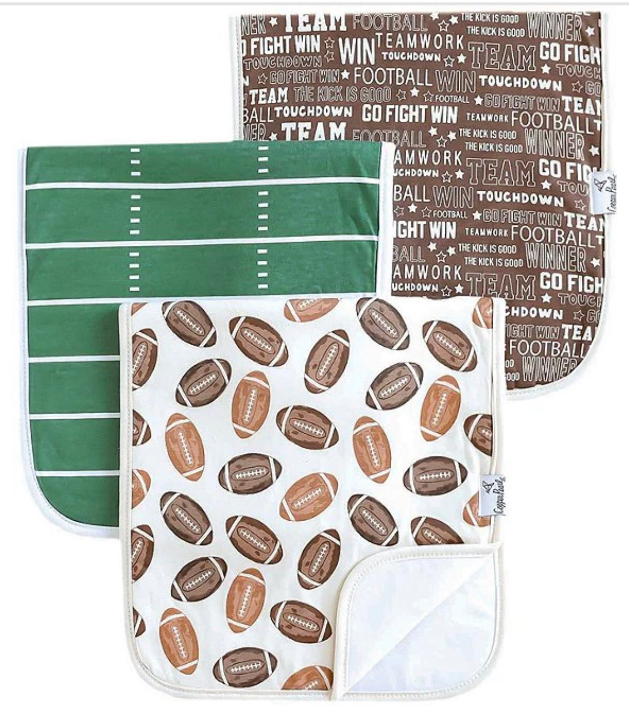 Baby Duffee Registry Copper Pearl 'Blitz' Burp Cloth Set
