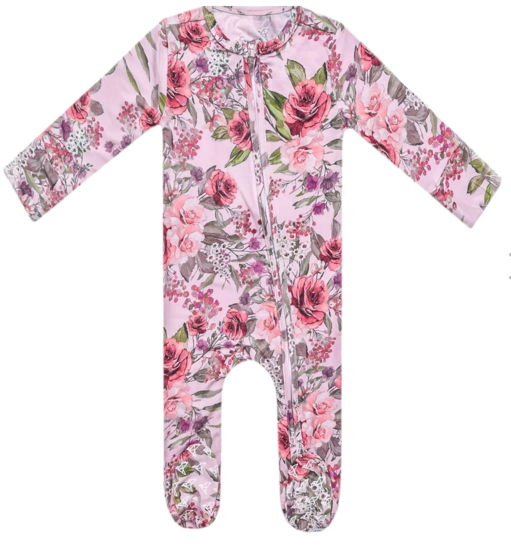 Remedy Rain Registry Copper Pearl Floral Footie Pajamas