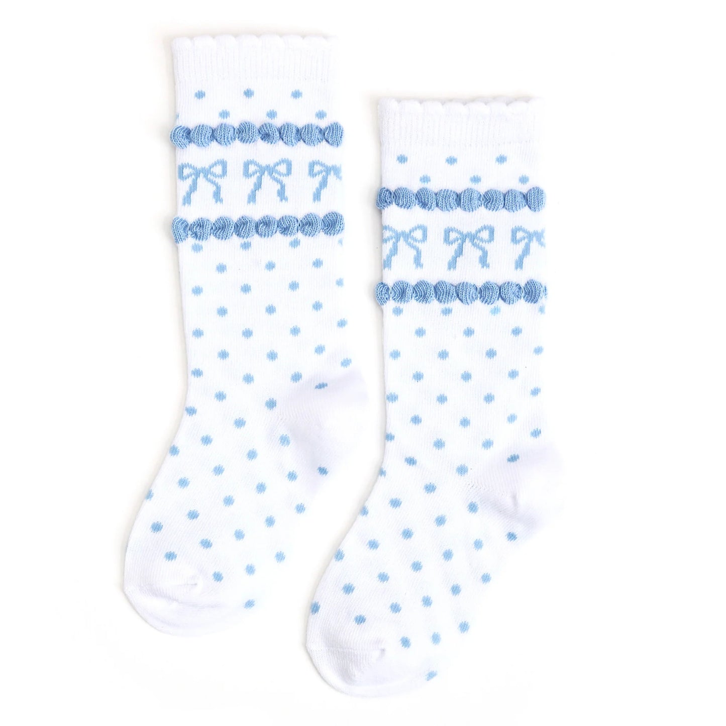 Sadie Solis Registry Little Stocking Co. Blue Bow Socks