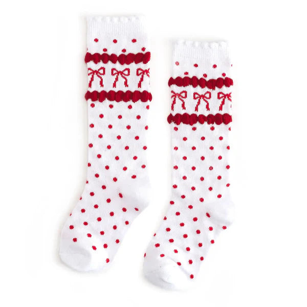Presley Odom Registry Little Stocking Co. 'Red Bows' Knee High Socks