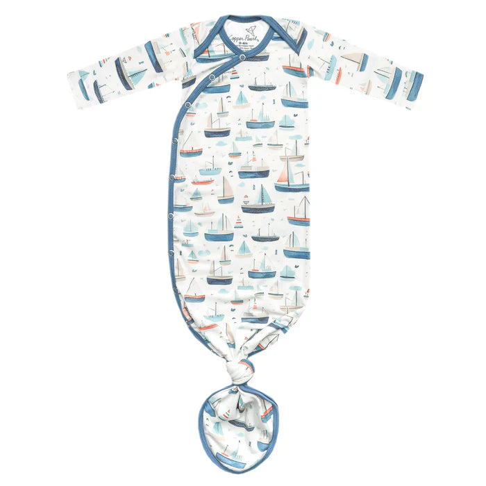 Baby Teske Registry Copper Pearl 'Fischer' Knotted Gown