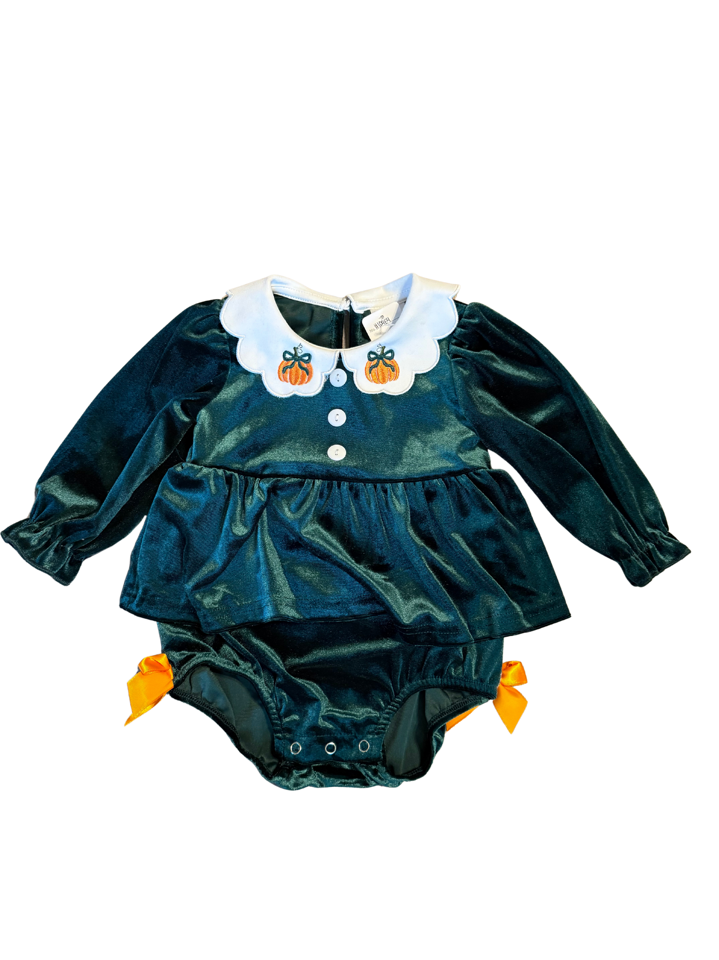 Oakley Jane Registry Velvet Pumpkin Romper