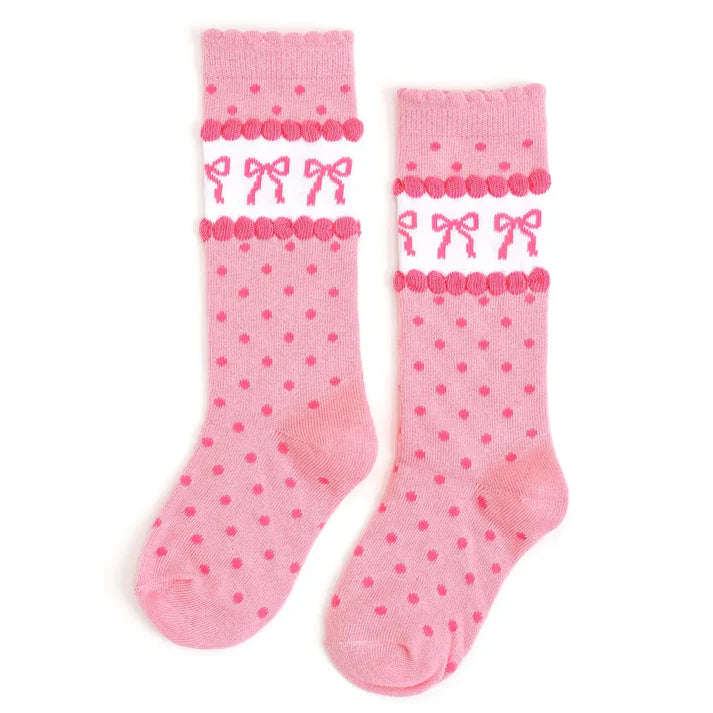 Presley Odom Registry Little Stocking Co. 'Pink Bows' Knee High Socks