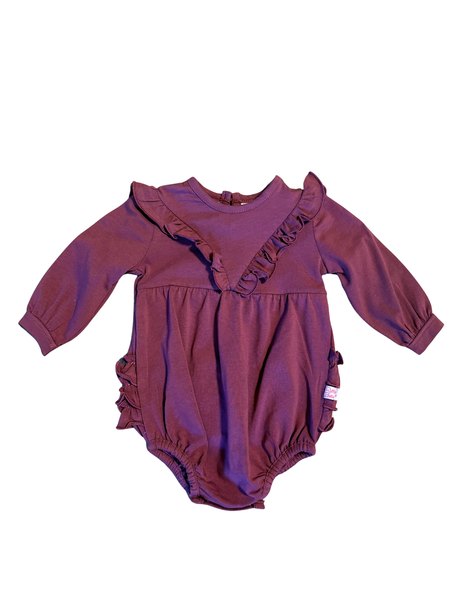Oakley Jane Registry RuffleButts 'Eggplant' Ruffle Romper