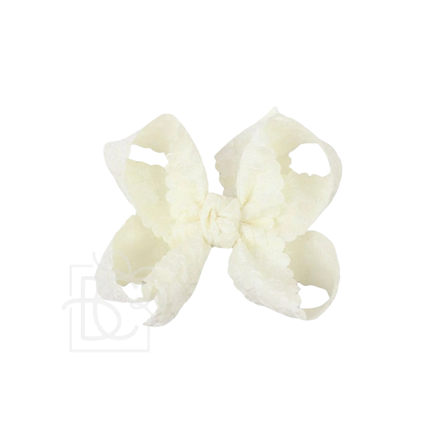 Ivee Jean Registry Beyond Creations 'Antique White' Scalloped Lace Bow