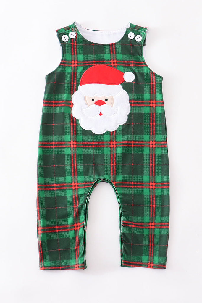 HoneyBean Plaid Santa Romper