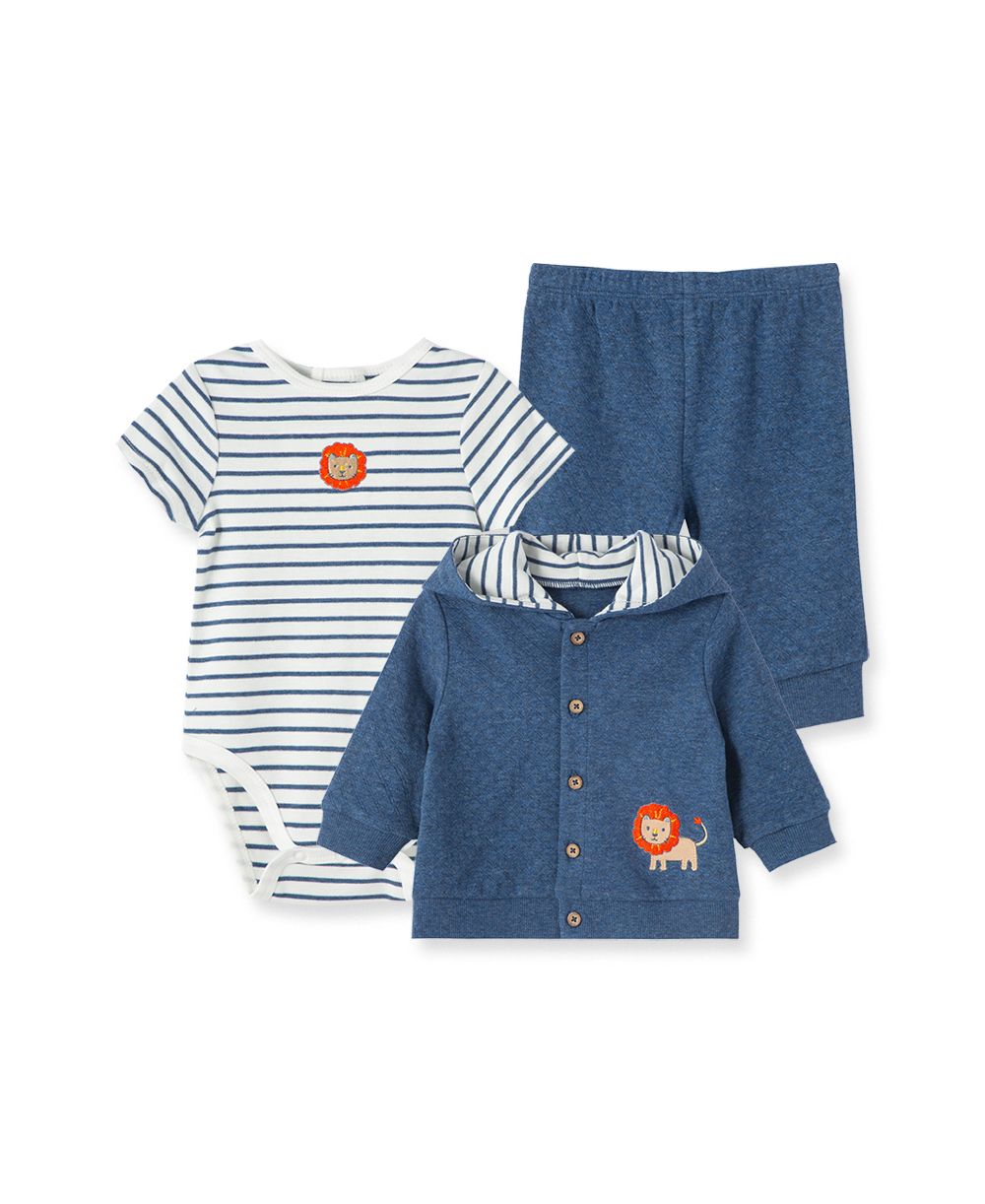 Little Me Lion Cardigan Set