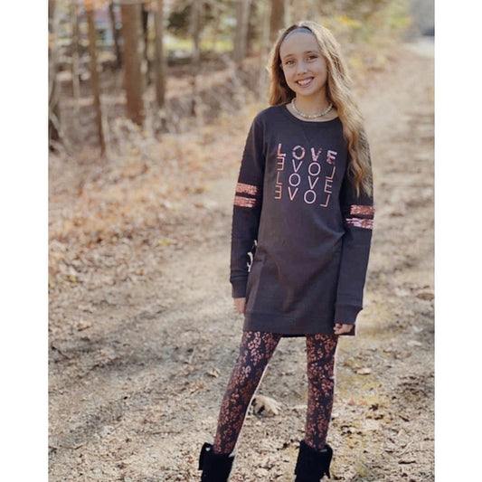 'Love' Sweatshirt Dress