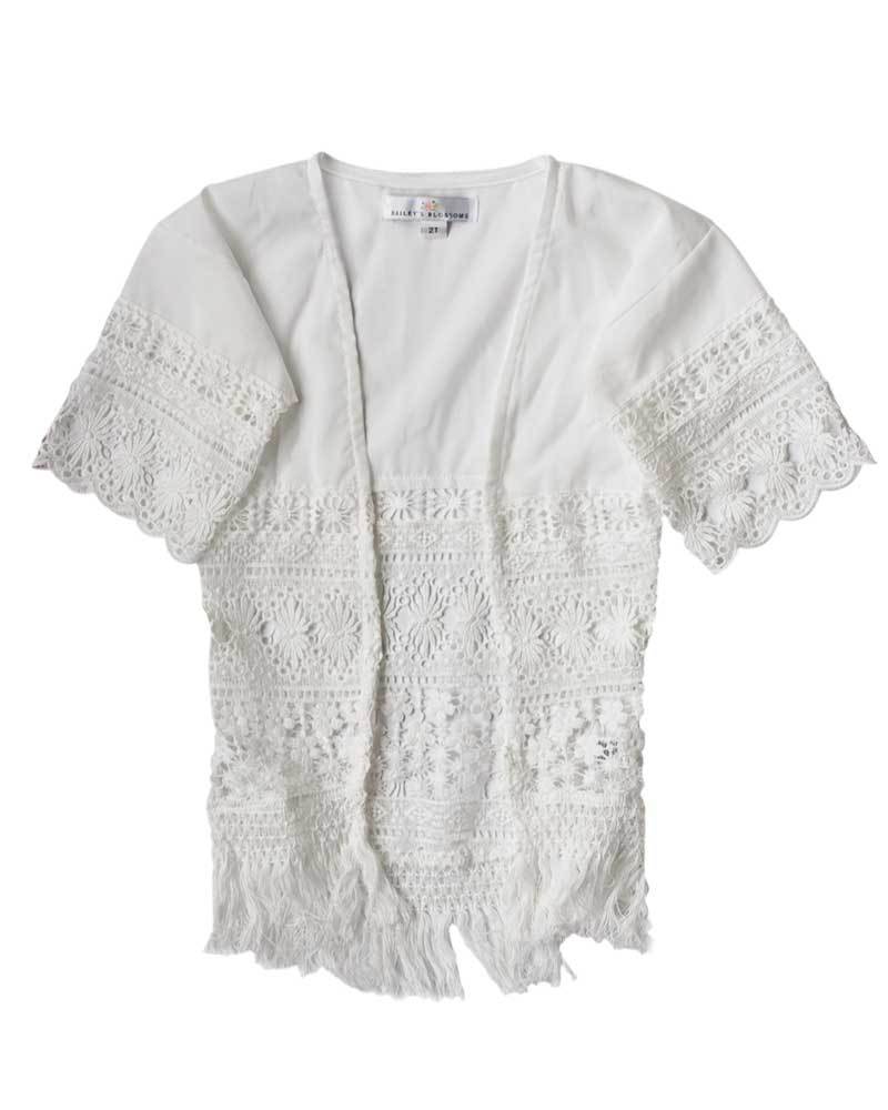Bailey's Blossom's White Lace Cardigan