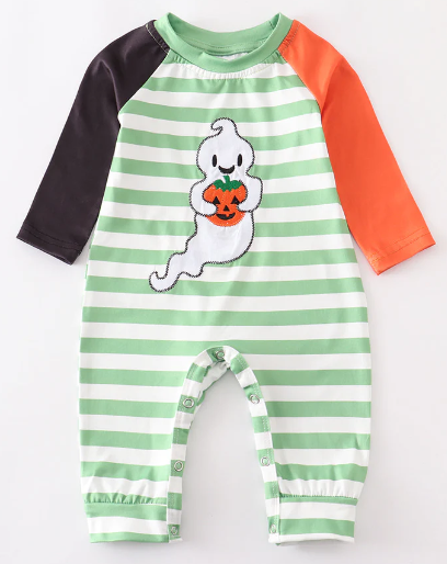 'Little Ghost' Stripe Romper