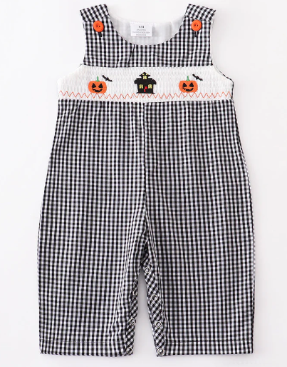 'Haunted House' Smocked Romper