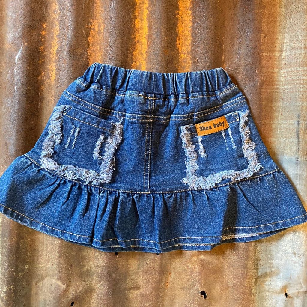 Shea Baby Distressed Pocket Denim Skirt