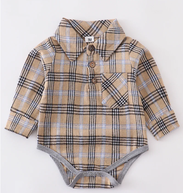 Latte Brown Button Down