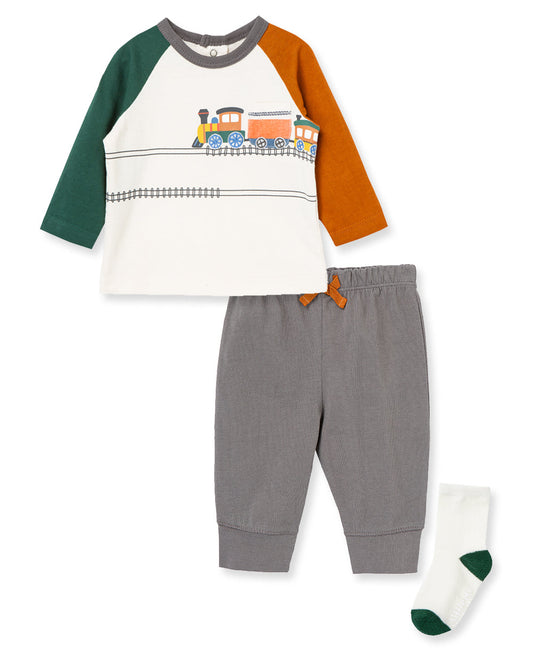Little Me 'Choo Choo Train' Jogger Set