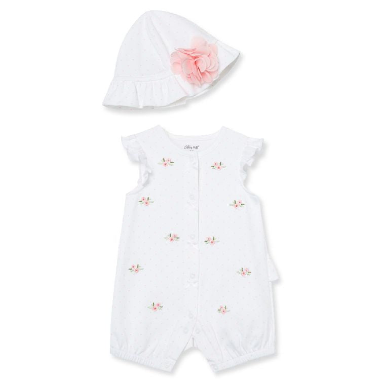 Little Me 'Bee Lovely' Romper & Hat