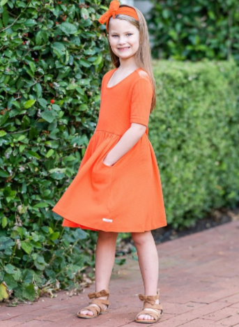 Ruffle Butts Sunset Ribbed Twirl Dress