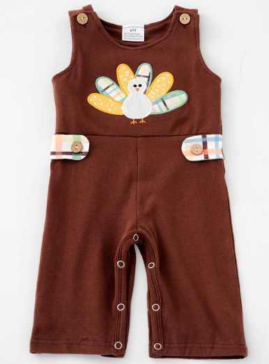 'Turkey Trot' Button Romper