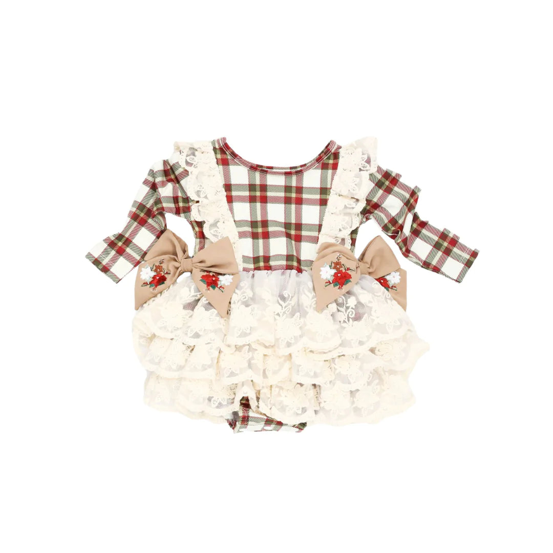 Be Girl Clothing 'Carly' Plaid Lace Romper