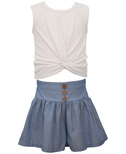 Bonnie Jean Knotted Tank & Skirt Set