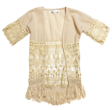 Bailey's Blossom's Tan Lace Cardigan