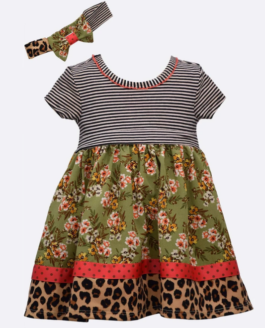 "Frannie" Cheetah Dress w/headband