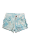 Aqua Distressed Denim Shorts