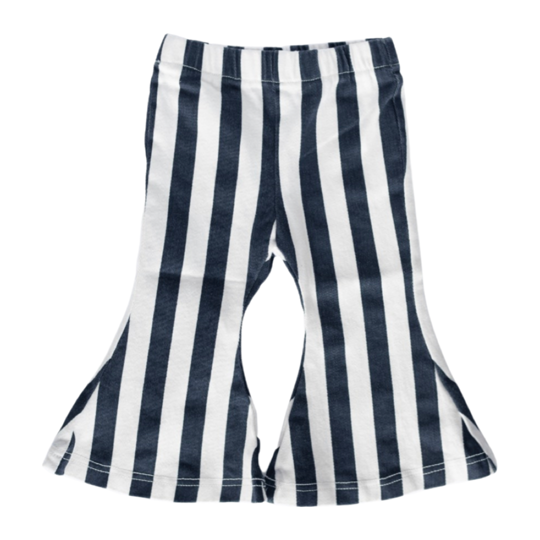 BOHO Navy Striped Denim Bell Bottoms