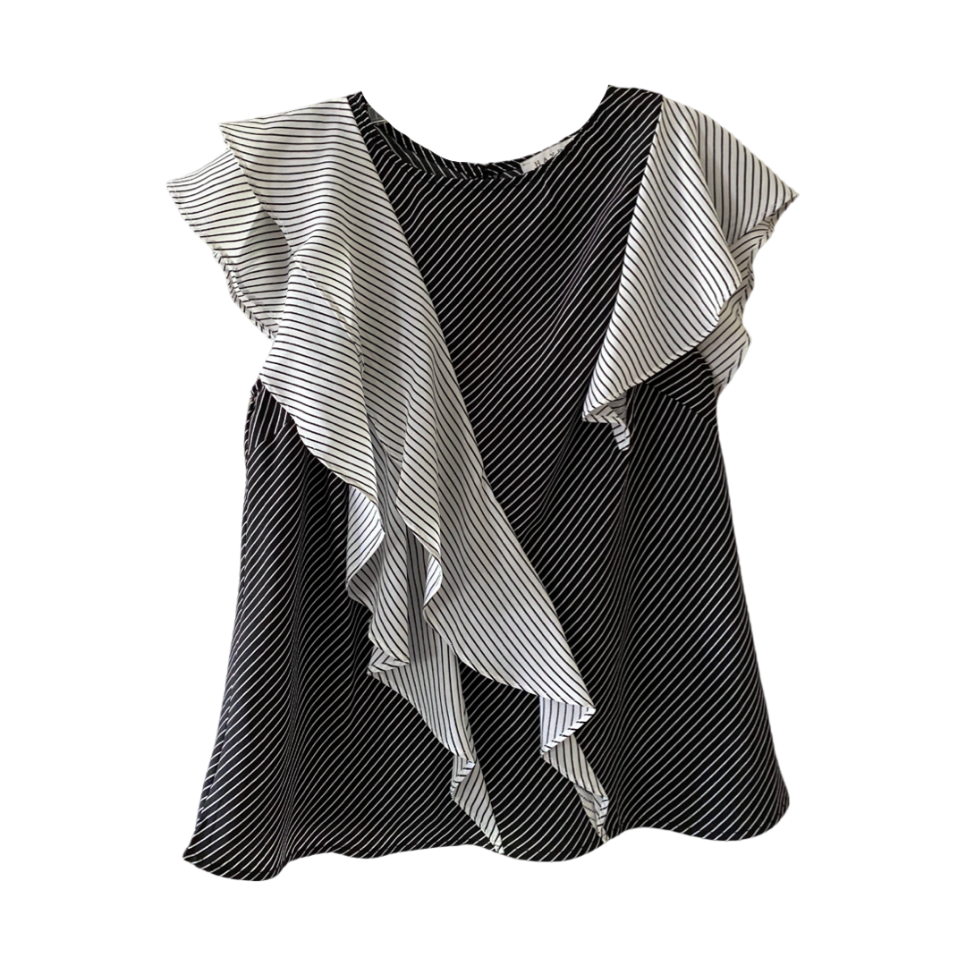 Black & White Ruffle Top