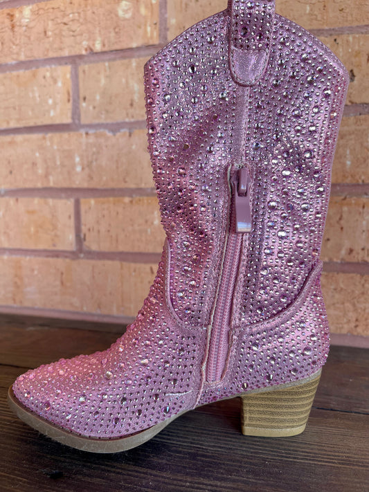 Light Pink Sparkle Western Boots