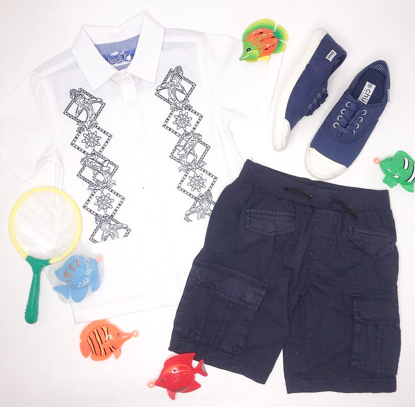 7 For All Man Kind Navy Cargo Shorts