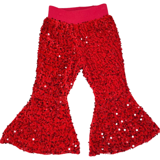 Red Sequin Bell Bottoms