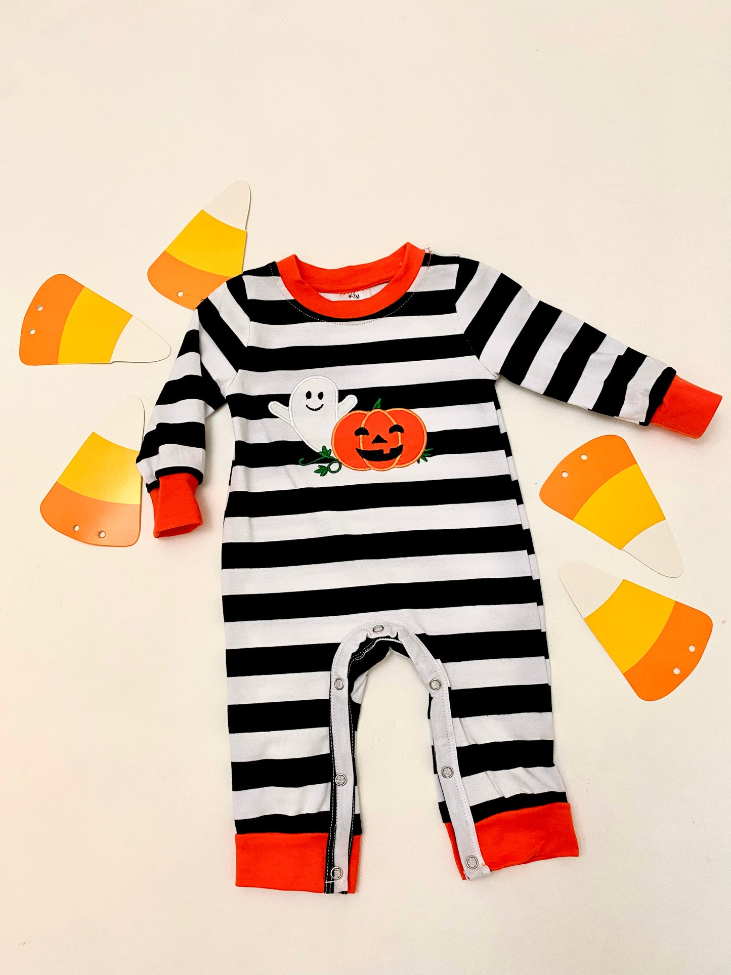 Black & White 'Spooky Friends' Romper