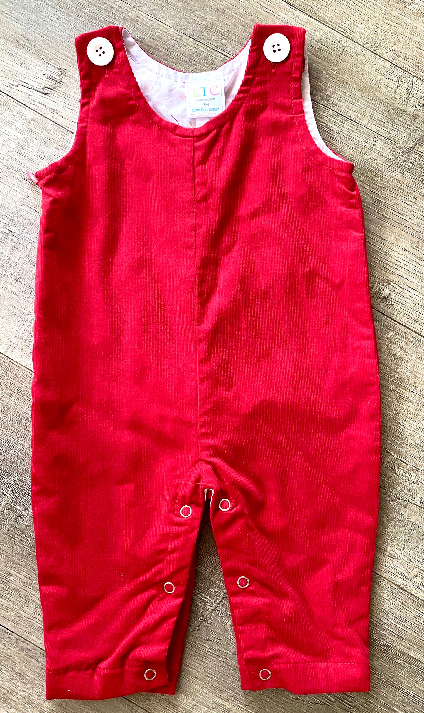 LTC Bright Red Corduroy Romper