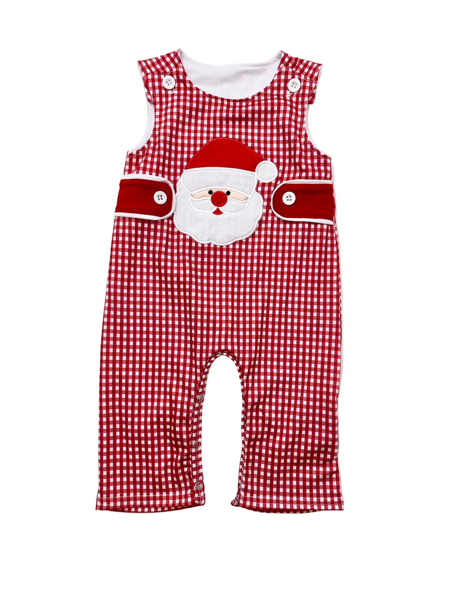 HoneyBean Checkered Santa Romper