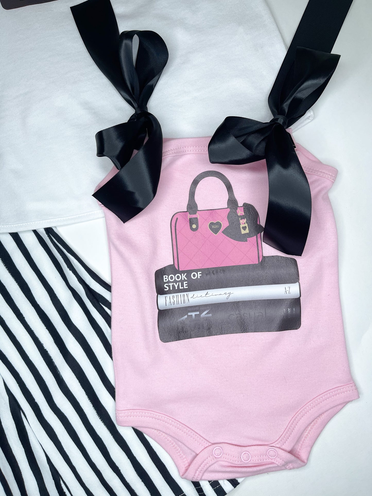 The Good Girls Tee Baby Pink Book of Styles Onesies