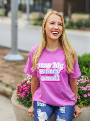 Kindness & Confetti 'Pray Big, Worry Less' Tee