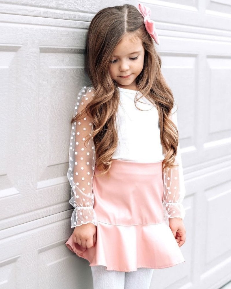 Bailey's Blossoms 'Polly' Ruffle Pleather Skirt