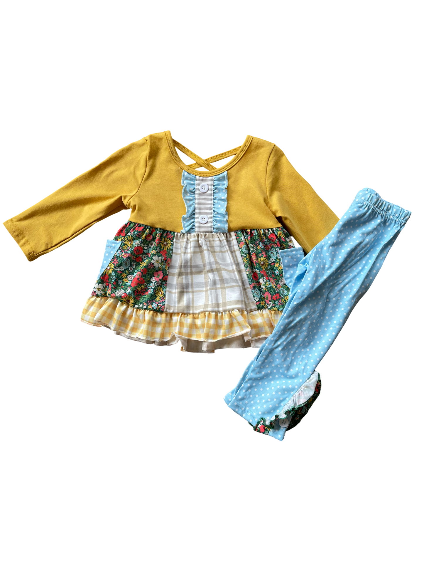 Honeydew Mustard Floral Pants Set