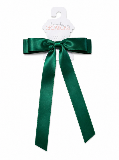 Beyond Creations Satin Tail Bow on Alligator Clip